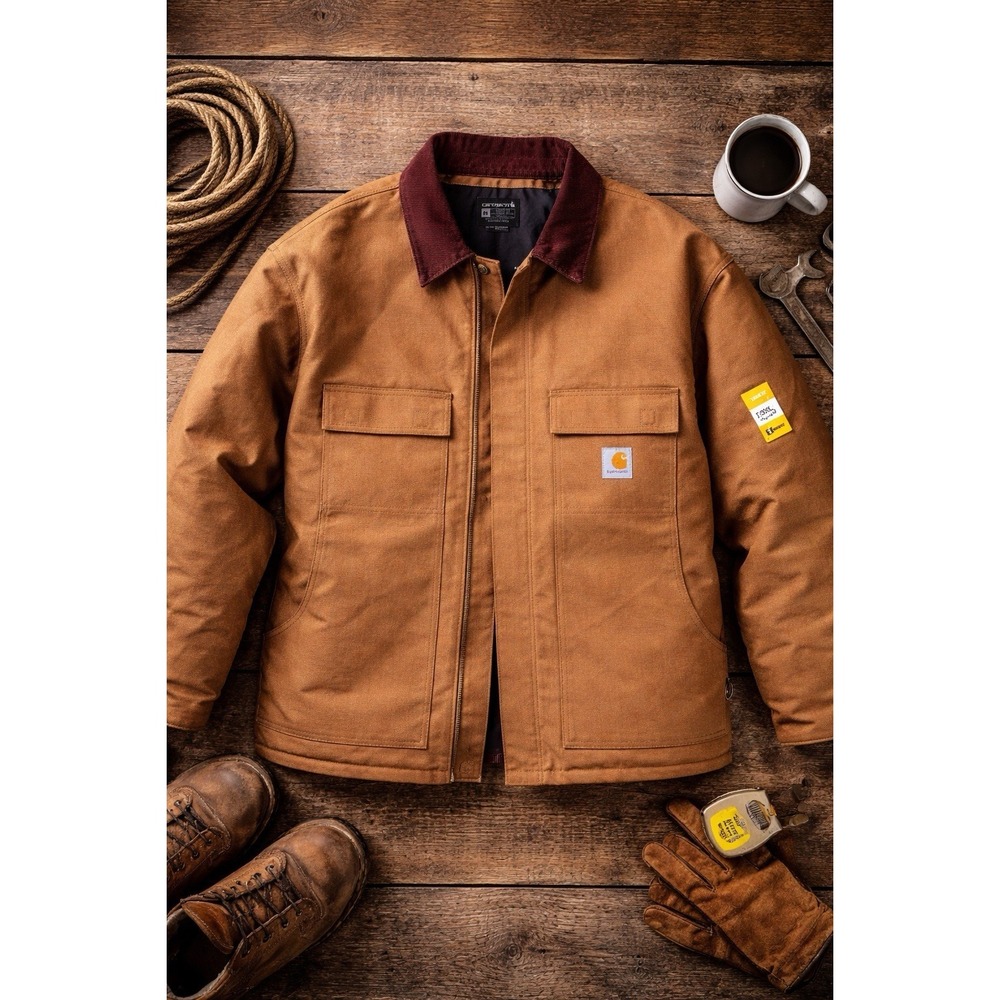 Carhartt Brown Duck Chore Jacket Mens 3XL Loose Fit Insulated Workwear‎